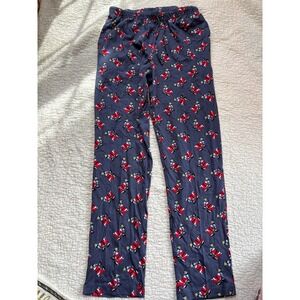 GOAT USA Men's (Unisex) Santa Goat Holiday Pajama Pants Navy Blue Size Medium